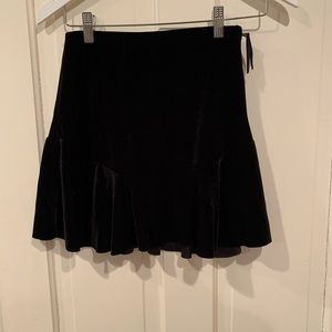 Black velvet swing skirt